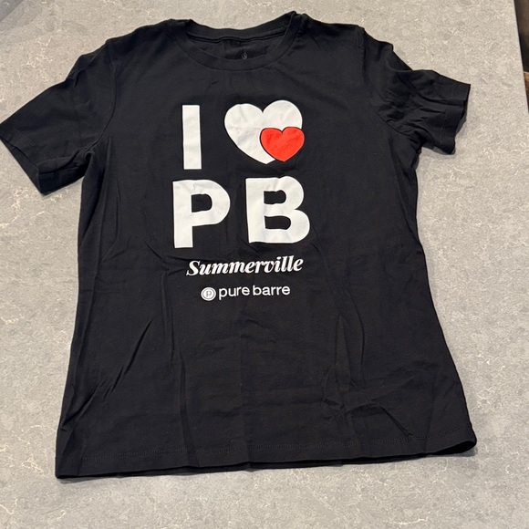 Pure Barre Tops - Pure Barre Black Tee with Heart Graphic
